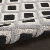 Nourison Aloha Geometric Indoor/Outdoor Black White 2' x 6' Area Rug, (6' Runner)