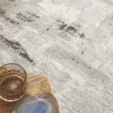 Nourison Elation 5'3" x 7'3" Polyester Modern Indoor Rug in Gray Ivory