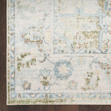 Nourison Astra Machine Washable Blue Green 3'3" x 5' Area Rug, Easy Clean, Non Shedding, Bed Room, Living Room, Dining Room, Kitchen (3' x 5')