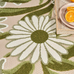 Nourison Aloha 4' x 6' Ivory Green Fabric Outdoor Area Rug (4' x 6')