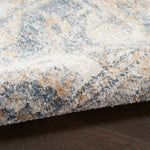 Nourison Astra Machine Washable 2'2" x 12' Grey/Blue Vintage Indoor Rug