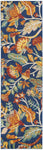 Nourison Allur Modern Navy Multicolor 2'3" x 7'6" Area Rug, Easy Clean, Non Shedding, Bed Room, Living Room, Dining Room, Kitchen (2x8)