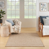Nourison Positano Indoor/Outdoor Beige Ivory 4' x 6' Area Rug, Easy Clean, Non Shedding, Bed Room, Living Room, Dining Room, Deck, Backyard, Patio (4x6)