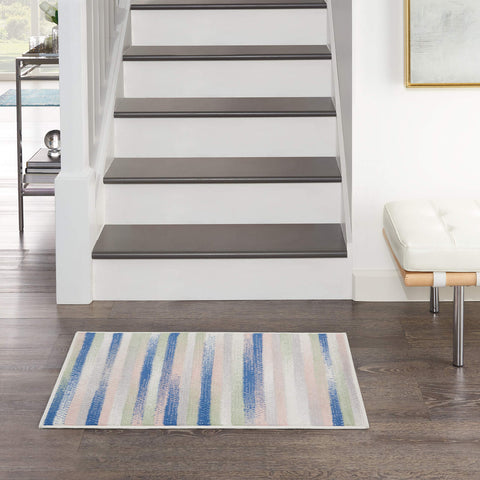 Nourison Whimsicle Abstract Ivory Multicolor 2' x 3' Area Rug, Easy Cleaning, Non Shedding, Bed Room, Living Room, Dining Room, Kitchen (2x3)