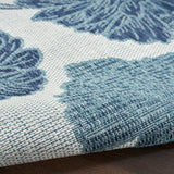 Nourison Garden Oasis Indoor-Outdoor Blue 4' x 6' Area Rug, Easy Cleaning, Non Shedding, Bed Room, Living Room, Dining Room, Backyard, Deck, Patio (4x6)