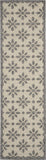 Nourison Palamos Indoor/Outdoor Cream 2'2" x 7'6" Area Rug, Easy-Cleaning, Non Shedding, Bed Room, Living Room, Dining Room, Backyard, Deck, Patio (2x8)