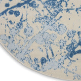 Nourison Jubilant Abstract Ivory/Blue 5'3" x ROUND Area -Rug, Easy -Cleaning, Non Shedding, Bed Room, Living Room, Dining Room, Kitchen (5 Round)