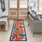 Nourison Aloha Outdoor Multicolor 2'3" x 12' Area Rug, Easy Cleaning, Non Shedding, Bed Room, Living Room, Dining Room, Deck, Backyard, Patio (2x12)