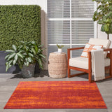 Nourison Essentials Indoor/Outdoor Red 5' x Square Area Rug, Easy Cleaning, Non Shedding, Bed Room, Living Room, Dining Room, Backyard, Deck, Patio (5 Square)