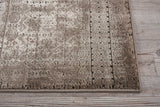 Nourison Karma Vintage Damask Ash 2'2" x 7'6" Area-Rug, Easy-Cleaning, Non Shedding, Bed Room, Living Room, Dining Room, Kitchen (2x7)
