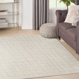 Nourison Santa Cruz Modern Ivory Grey 3'11" x 5'11" Area Rug, Easy-Cleaning, Non Shedding, Bed Room, Living Room, Dining Room, Kitchen (4x6)