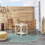 Nourison Essentials 6' x Round Blue Green Fabric Outdoor Area Rug (6' Round)