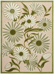 Nourison Aloha 4' x 6' Ivory Green Fabric Outdoor Area Rug (4' x 6')