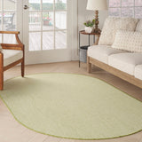 Nourison Courtyard Indoor/Outdoor Ivory Green 5' x 8' Oval Area Rug, Easy Cleaning, Non Shedding, Bed Room, Living Room, Dining Room, Backyard, Deck, Patio (5x8 Oval)