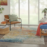Nourison Celestial Modern Sealife 3'11'' x 5'11'' Area-Rug, Easy-Cleaning, Non Shedding, Bed Room, Living Room, Dining Room, Kitchen (4x6)