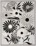 Nourison Aloha 4' x 6' Black White Fabric Contemporary Area Rug (4' x 6')