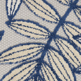 Nourison Aloha Indoor/Outdoor Ivory/Navy 2' x 6' Area Rug, Easy Cleaning, Non Shedding, Bed Room, Living Room, Dining Room, Backyard, Deck, Patio (2x6)