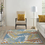 Nourison Aloha Indoor/Outdoor Tropical Botanical Ivory/Multi 3'6" x 5'6" Area Rug, (4' x 6')