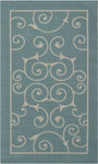 Nourison Home & Garden Indoor-Outdoor Light Blue 2'3" x 3'9" Area -Rug, Easy -Cleaning, Non Shedding, Bed Room, Living Room, Dining Room, Kitchen (2x4)