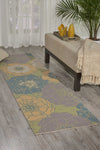 Nourison Home & Garden Indoor/Outdoor Green 7'9" x Square Area Rug, Easy Cleaning, Non Shedding, Bed Room, Living Room, Dining Room, Kitchen (8 Square)