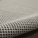 Nourison Courtyard Indoor/Outdoor Ivory/Charcoal 6' x Round Area Rug, Easy Cleaning, Non Shedding, Bed Room, Living Room, Dining Room, Backyard, Deck, Patio (6 Round)