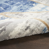 Nourison Elation Grey/Multi 5'3" x 7'3" Area Rug, Geometric, Modern, Easy Clean, Non Shedding, Bed Room, Living Room, Hallway, (5x7)