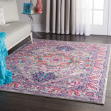 Nourison PSN20 Passion Colorful Light Grey/Pink Area Rug 3'9" X 5'9", 4' x 6'