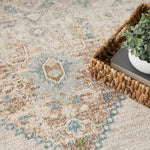 Nourison Astra Machine Washable Ivory Blue 5'3" x 7' Area Rug, Easy Clean, Non Shedding, Bed Room, Living Room, Dining Room, Kitchen (5' x 7')