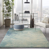 Nourison Passion Navy/Light Blue 5'3'' x 7'3'' Area-Rug, Modern, Abstract, Easy-Cleaning, Non Shedding, Bed Room, Living Room, Dining Room, Kitchen, (5' x 7')