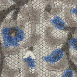 Nourison Aloha Indoor/Outdoor Floral Grey/Multi 3'6" x 5'6" Area Rug (4' x 6'), 3'6"X5'6",