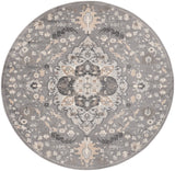 Nourison Elation Transitional Grey 5'3" x Round Area -Rug, Easy -Cleaning, Non Shedding, Bed Room, Living Room, Dining Room, Kitchen (5 Round)