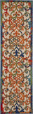 Nourison Aloha Indoor/Outdoor Multicolor 2'3" x 10' Area Rug, Transitional, French Country, Easy Cleaning, Non Shedding, Bed Room, Kitchen, Living Room, Deck, Backyard, (10' x Runner)