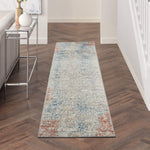 Nourison Concerto Abstract Ivory/Multi 2'2" x 7'6" Area -Rug, Easy -Cleaning, Non Shedding, Bed Room, Living Room, Dining Room, Kitchen (2x8)