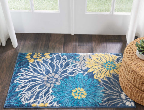 Nourison Passion 2' x 3' Blue Fabric Contemporary Area Rug (2' x 3')
