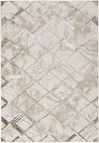 Nourison Glam Geometric Ivory/Grey 3'11" x 5'11" Area -Rug, Easy -Cleaning, Non Shedding, Bed Room, Living Room, Dining Room, Kitchen (4x6)