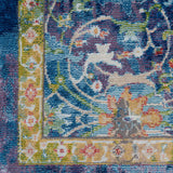 Nourison Global Vintage Traditional Blue 4' x 6' Area Rug, Easy Clean, Non Shedding, Bed Room, Living Room, Dining Room, Kitchen (4x6)