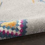 Nourison Passion Bohemian Grey/Multi 2'2" x 7'6" Area -Rug, Easy -Cleaning, Non Shedding, Bed Room, Living Room, Dining Room, Kitchen (2x8)