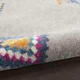 Nourison Passion Bohemian Grey/Multi 2'2" x 7'6" Area -Rug, Easy -Cleaning, Non Shedding, Bed Room, Living Room, Dining Room, Kitchen (2x8)