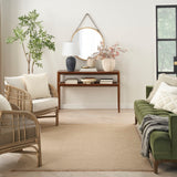 Nourison Washable Jute Solid Natural 3'11" x 5'11" Area Rug, Easy Clean, Non Shedding, Bed Room, Living Room, Dining Room, Kitchen (4x6)