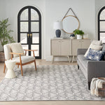 Nourison Aloha Indoor/Outdoor Grey 3'6" x 5'6" Area Rug, Easy Cleaning, Non Shedding, Bed Room, Living Room, Dining Room, Kitchen (4x6)