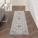 Nourison Passion Grey/Beige 2'2" x 10' Area -rug, Farmhouse, Transitional, Bed Room, Living Room, Dining Room, Kitchen, Easy -cleaning, Non Shedding, (10' Runner)