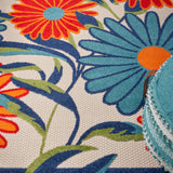 Nourison Aloha Multicolor 5' x Square Area Rug, Easy Clean, Non Shedding, Bed Room, Living Room, Dining Room, Kitchen (5' Square)