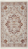 Nourison Geneva Brick Silver 2'2" x 3'9" Area Rug, Vintage, French Country, Easy Cleaning, Non Shedding, Bed Room, Living Room, Dining Room, Kitchen, (2' x 4')