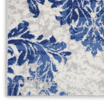 Nourison Whimsicle Damask Ivory Navy 3' x 5' Area Rug, Easy Cleaning, Non Shedding, Bed Room, Living Room, Dining Room, Kitchen (3x5)