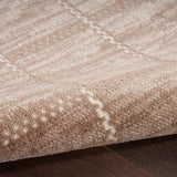 Nourison Serenity Home Geometric Mocha Ivory 2'2" x 7'6 Area -Rug, Easy -Cleaning, Non Shedding, Bed Room, Living Room, Dining Room, Backyard, Deck, Patio (2x8)