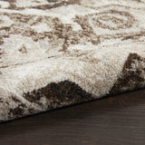 Nourison Geneva Mocha Silver 2'2" x 7'6" Area Rug, Traditional, French Country, Easy Cleaning, Non Shedding, Bed Room, Living Room, Dining Room, Kitchen, (8' x Runner)