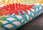 Nourison Aloha Indoor/Outdoor Green 2'3'' x 10' Area--Rug, Tropical, Botanical, Easy--Cleaning, Non Shedding, Bed Room, Living Room, Dining Room, Deck, Backyard, Patio (2x10)
