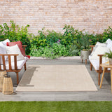 Nourison Essentials Indoor/Outdoor Ivory Beige 4' x 6' Area Rug, Easy Cleaning, Non Shedding, Bed Room, Living Room, Dining Room, Backyard, Deck, Patio (4x6)