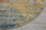 Nourison Celestial Modern Abstract Sealife 5'3" x Round Area -Rug, Easy -Cleaning, Non Shedding, Bed Room, Living Room, Dining Room, Kitchen (5 Round)