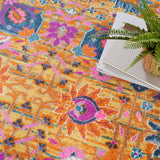 Nourison Passion Sunburst 5'3" x Round Area Rug, Boho, Moroccan, Bed Room, Living Room, Dining Room, Kitchen, Easy Cleaning, Non Shedding, (5' Round)